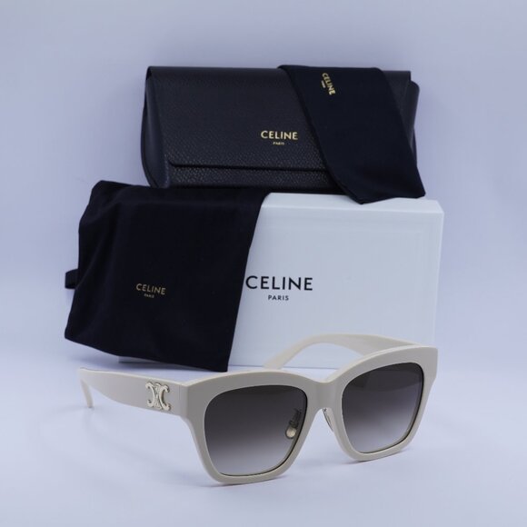 Celine CL40253F 25F TRIOMPHE Square Sunglasses - Cream/Brown Gradient - Picture 1 of 11
